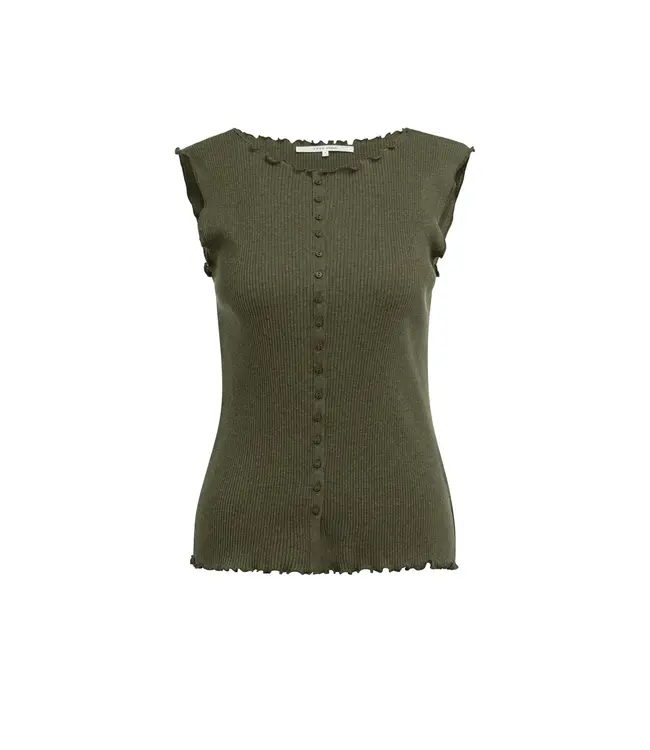 Yaya Sleeveless top w/small buttons