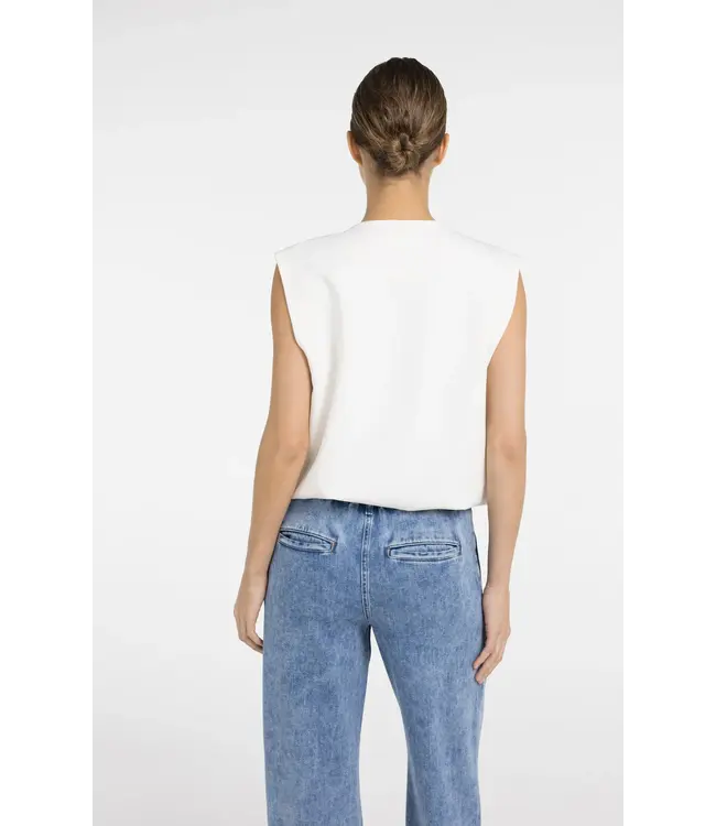 Yaya Sleeveless woven jacket w/balloon hem