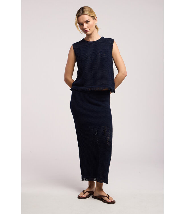 Velvet Blythe mesh cotton knit skirt