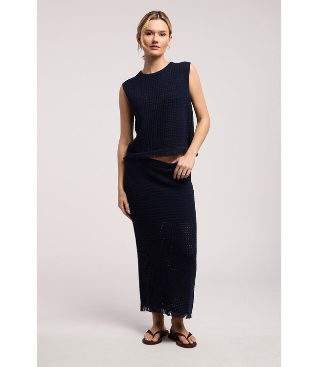 Velvet Blythe mesh cotton knit skirt