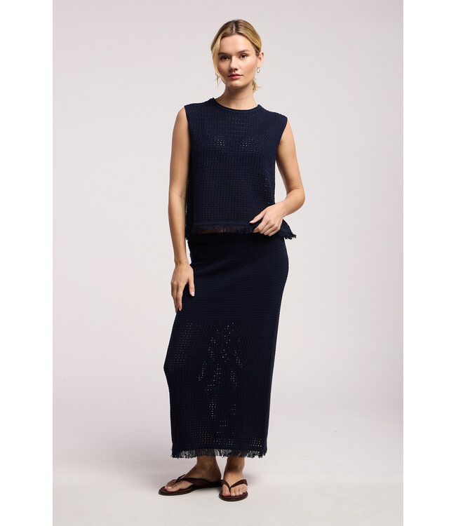 Velvet Blythe mesh cotton knit skirt
