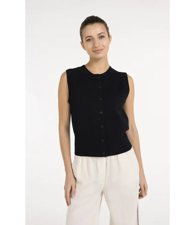 Yaya Sleeveless cardigan with buttons