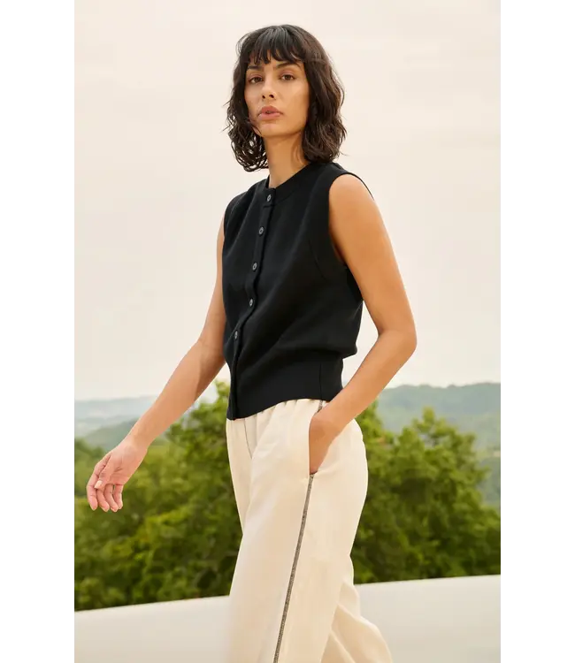 Yaya Sleeveless cardigan with buttons