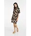 Yaya Printed dress w/polo collar