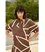 Yaya Printed dress w/polo collar