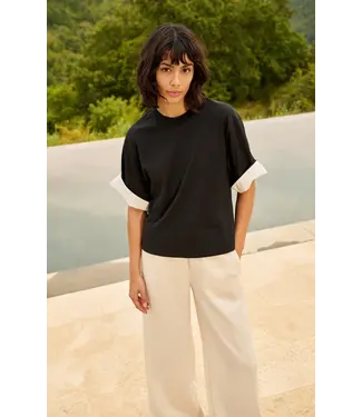 Yaya Jersey top w/woven details