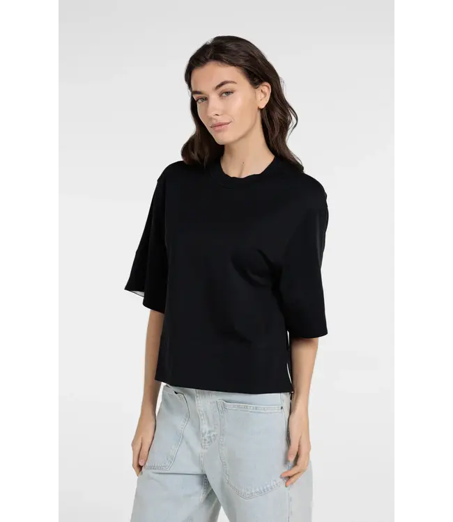 Yaya  Jersey top w/woven details