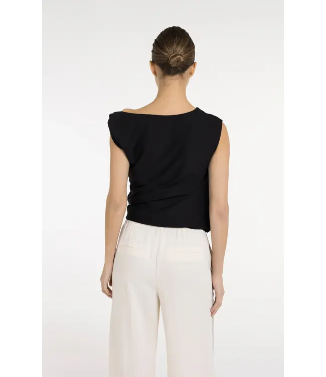 Yaya Sleeveless top w/twisted shoulder