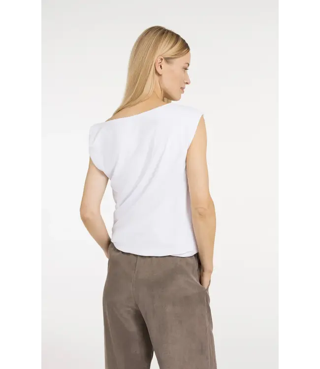 Yaya Sleeveless top w/twisted shoulder