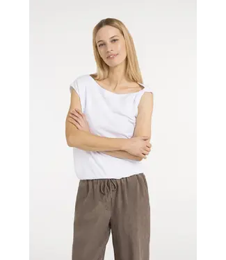 Yaya Sleeveless top w/twisted shoulder