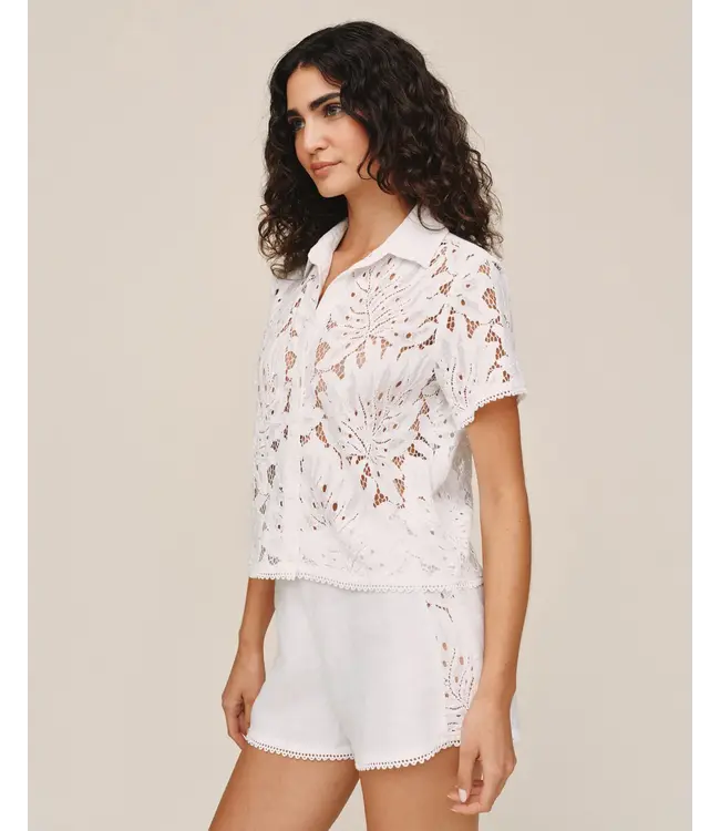 Bella Dahl Short sleeve contrast button down