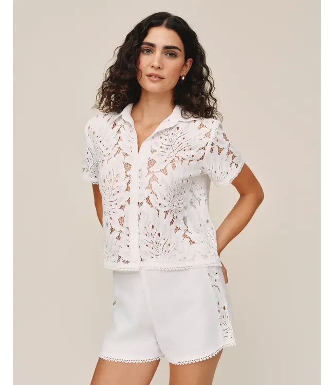 Bella Dahl Short sleeve contrast button down