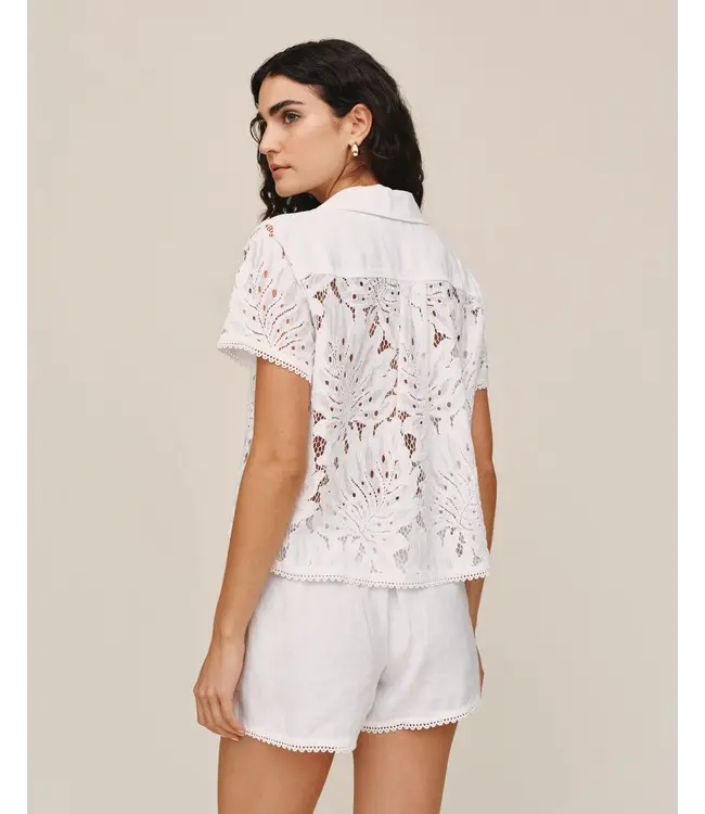 Bella Dahl Short sleeve contrast button down