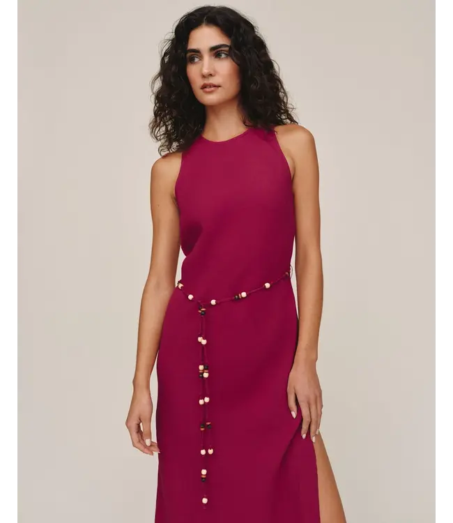 Bella Dahl  Bias midi dress w/beaded belt