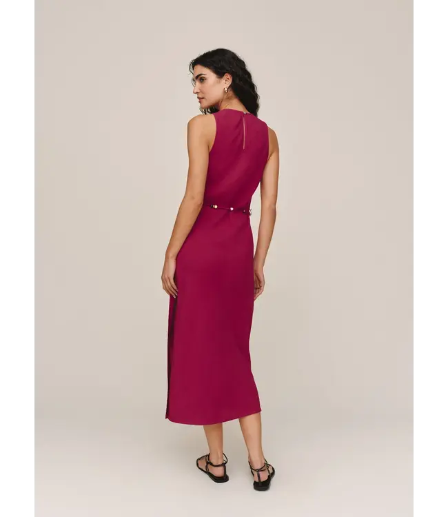 Bella Dahl  Bias midi dress w/beaded belt