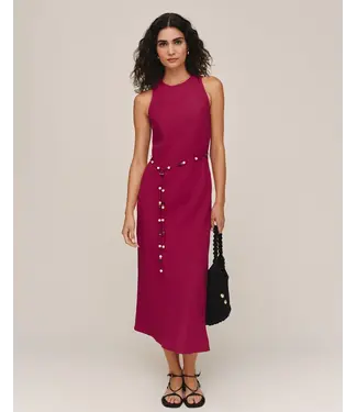 Bella Dahl Bias midi dress w/beaded belt