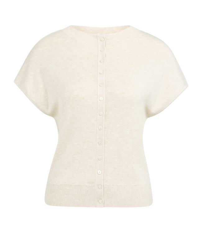 Yaya Sleeveless knit cardigan w/button front