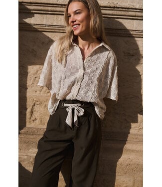 Yaya Jacquard blouse w/short sleeves