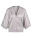 Yaya Satin cardigan w/ribbon trim