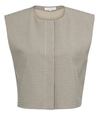 Yaya Checked woven gilet
