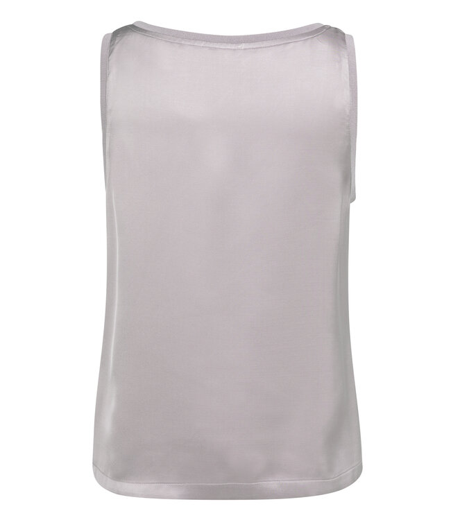 Yaya Satin top w/ribbed neckline