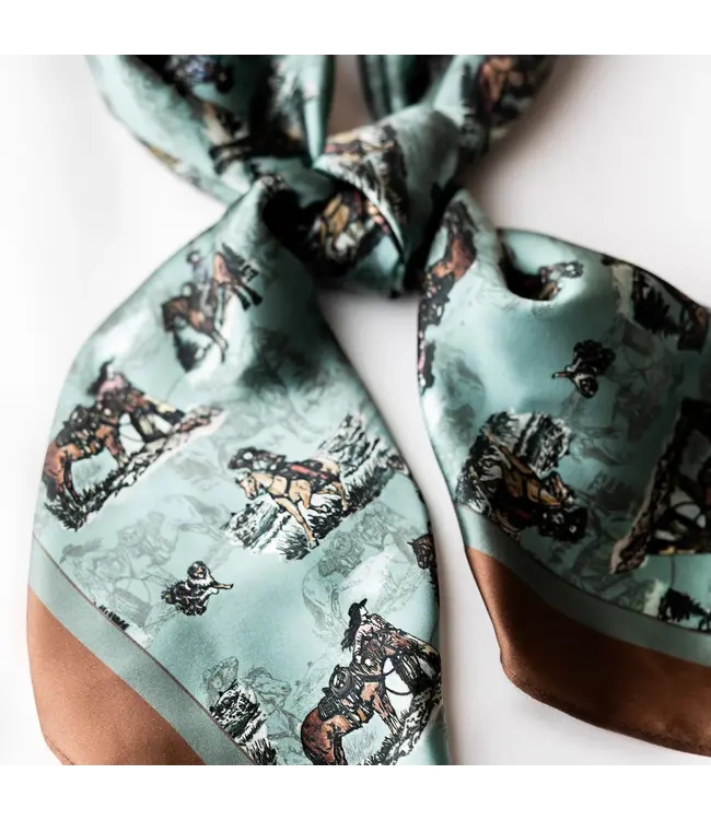 Amyemma Designs Sage and saddle silk scarf