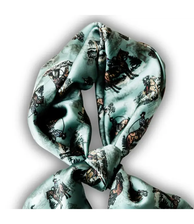 Amyemma Designs Sage and saddle silk scarf