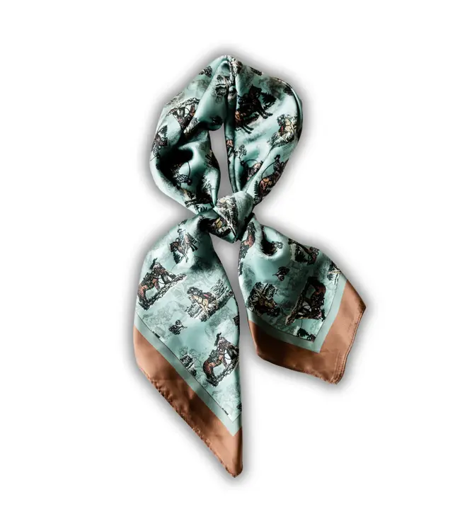 Amyemma Designs Sage and saddle silk scarf
