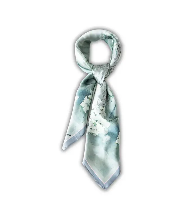 Amyemma Designs Cottage garden silk scarf