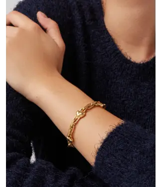 Jenny Bird Art Heart chain gold bracelet
