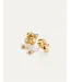 Jenny Bird Small woven square gold earrings