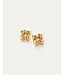 Jenny Bird Small woven square gold earrings
