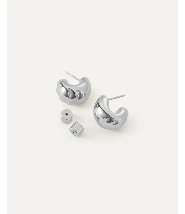 Jenny Bird Small Nelle silver hoops