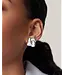 Jenny Bird Small woven square silver earrings