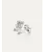 Jenny Bird Small woven square silver earrings