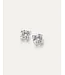 Jenny Bird Small woven square silver earrings