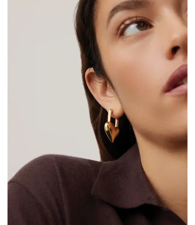 Jenny Bird Padlock heart gold earrings