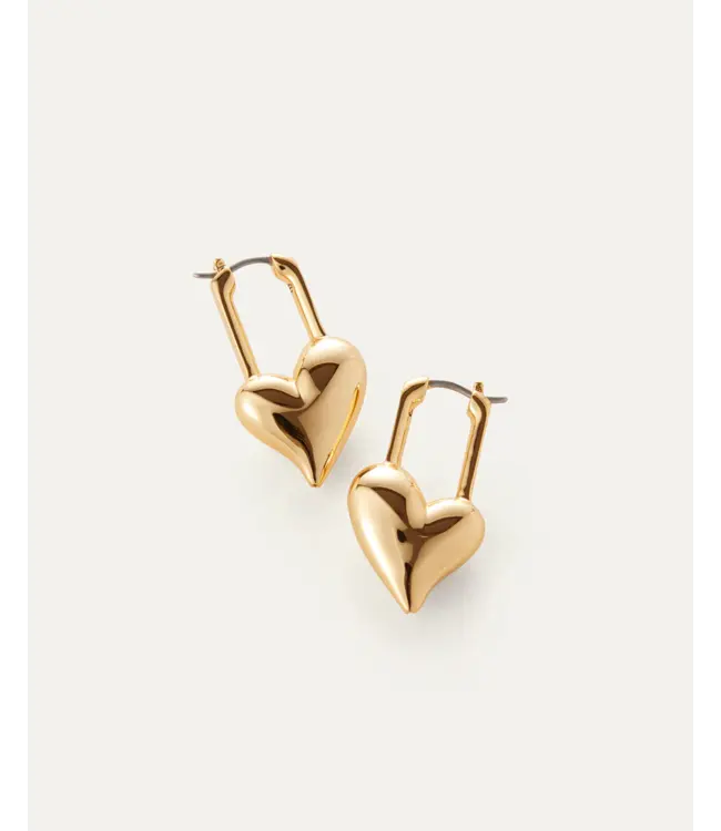 Jenny Bird Padlock heart gold earrings