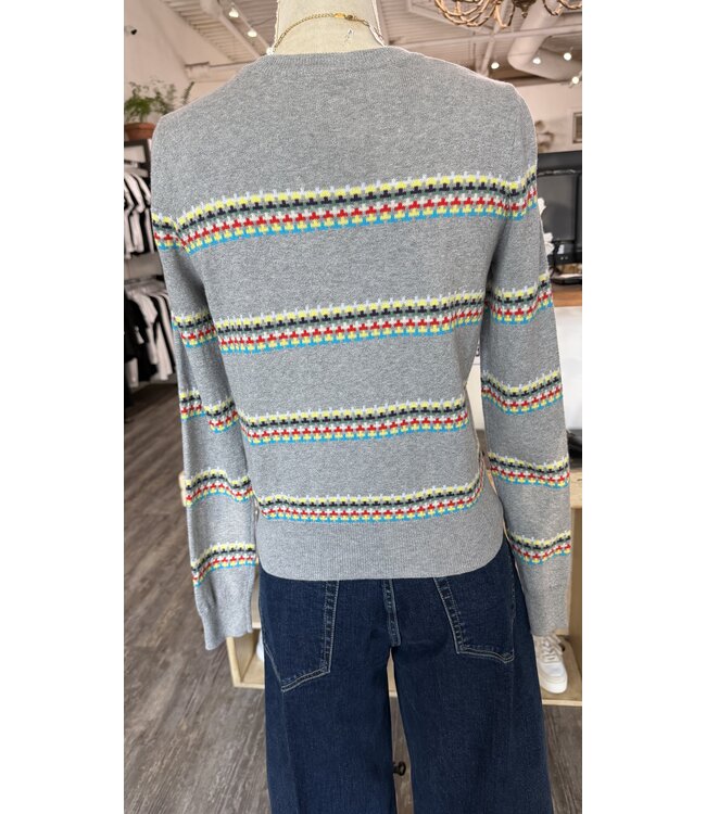 Autumn Cashmere Striped jacquard cardigan