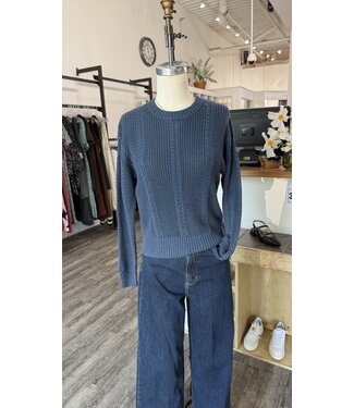 Autumn Cashmere Solid shaker cable crew