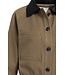 Yaya Woven jacket w/faux leather collar