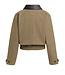 Yaya Woven jacket w/faux leather collar