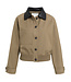 Yaya Woven jacket w/faux leather collar