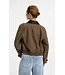 Yaya Woven jacket w/faux leather collar