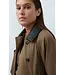 Yaya Woven jacket w/faux leather collar