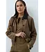 Yaya Woven jacket w/faux leather collar