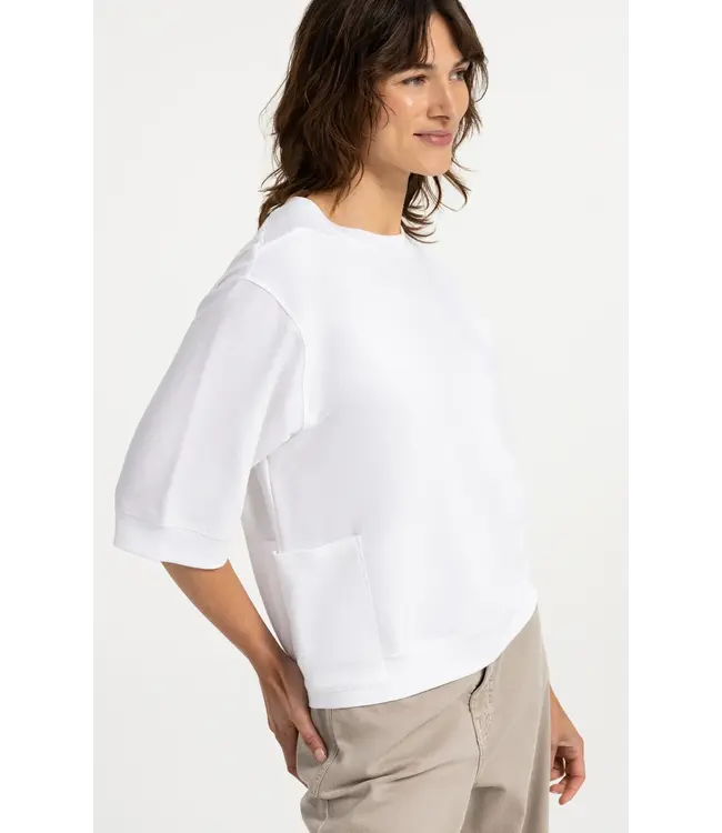 Yaya Short sleeve jersey rib top