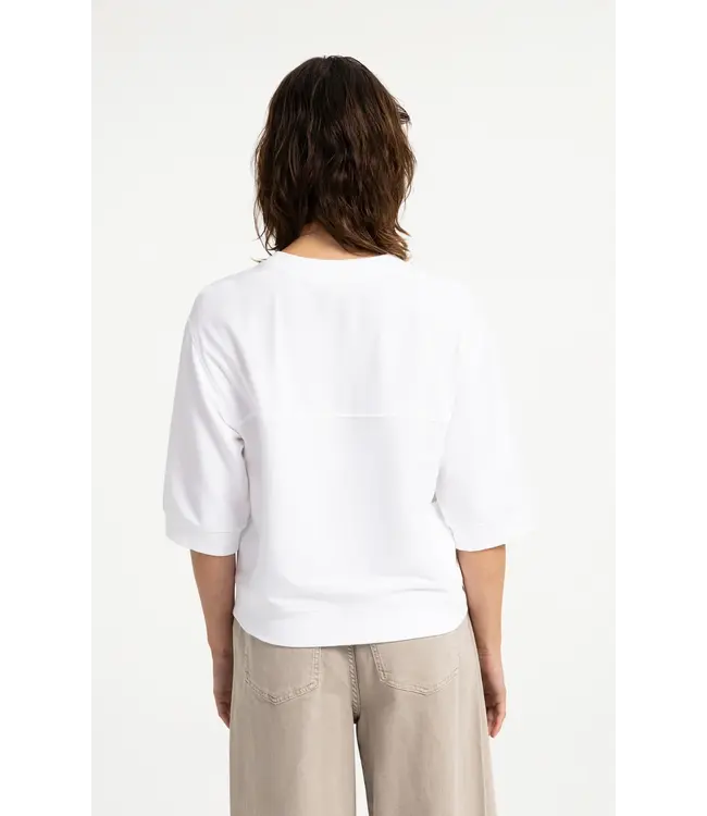 Yaya Short sleeve jersey rib top
