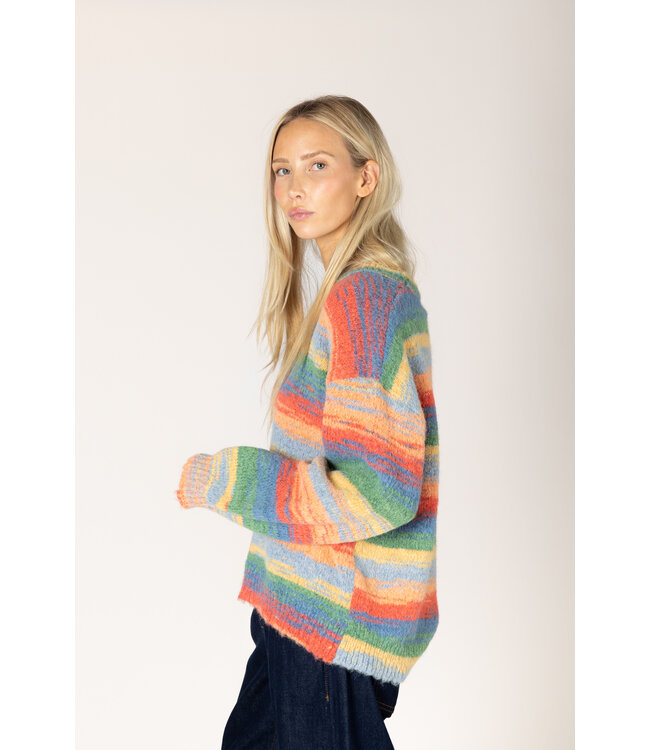 Lyla + Luxe Abba novelty stripe sweater