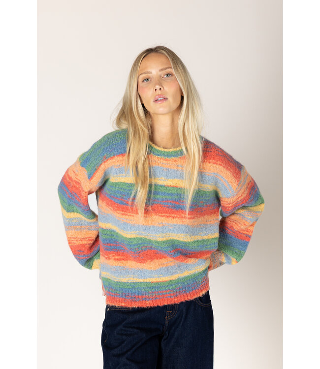 Lyla + Luxe Abba novelty stripe sweater